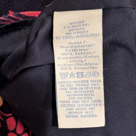 Boden Navy and Pink Notch Belted Damask Shift Dress - Picture 7 of 8